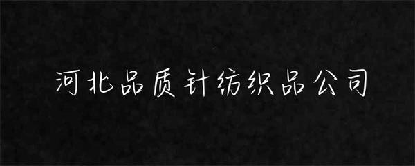 河北品質針紡織品公司 匠心織造，品質為先