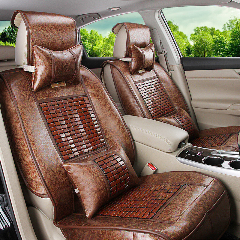 墊腳石廠家直銷全包夏季竹片麻將塊涼墊通用汽車坐墊座墊座套批發 條紋-舒適版 #70